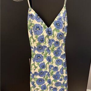 Alice + Olivia Blue and Green Slip Dress Spaghetti Strap